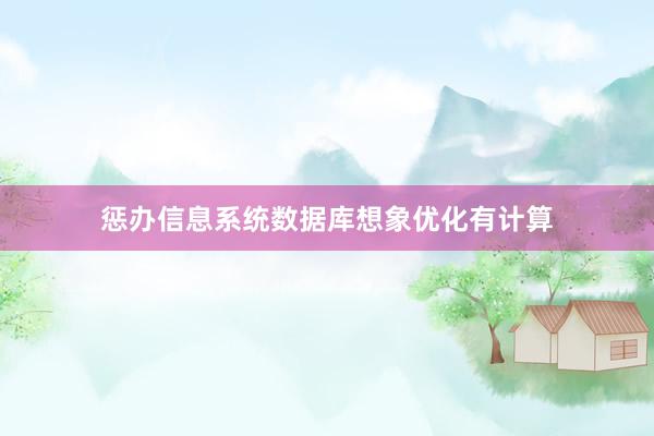 惩办信息系统数据库想象优化有计算