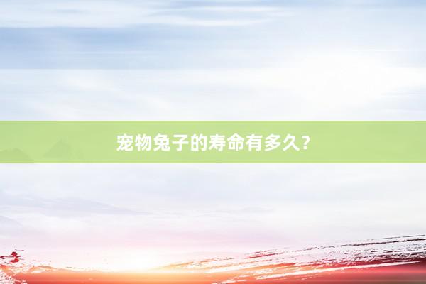 宠物兔子的寿命有多久？